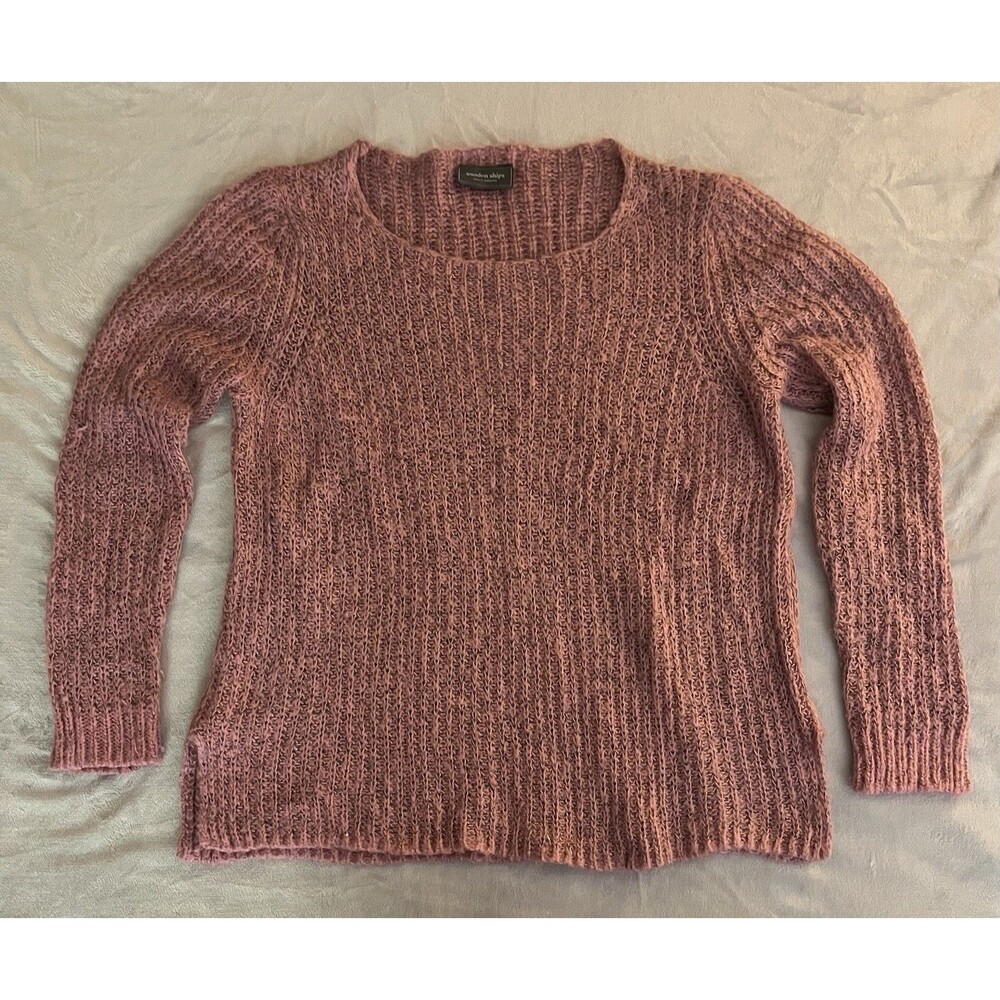 Wooden Ships Paola Buendia Pink Ribbed Knit Sweater Womens Size S/M Mohair Wool